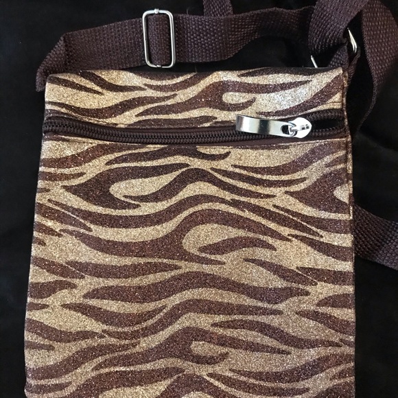 BRAND NEW ZEBRA GLITTER CROSSBODY - Picture 2 of 5